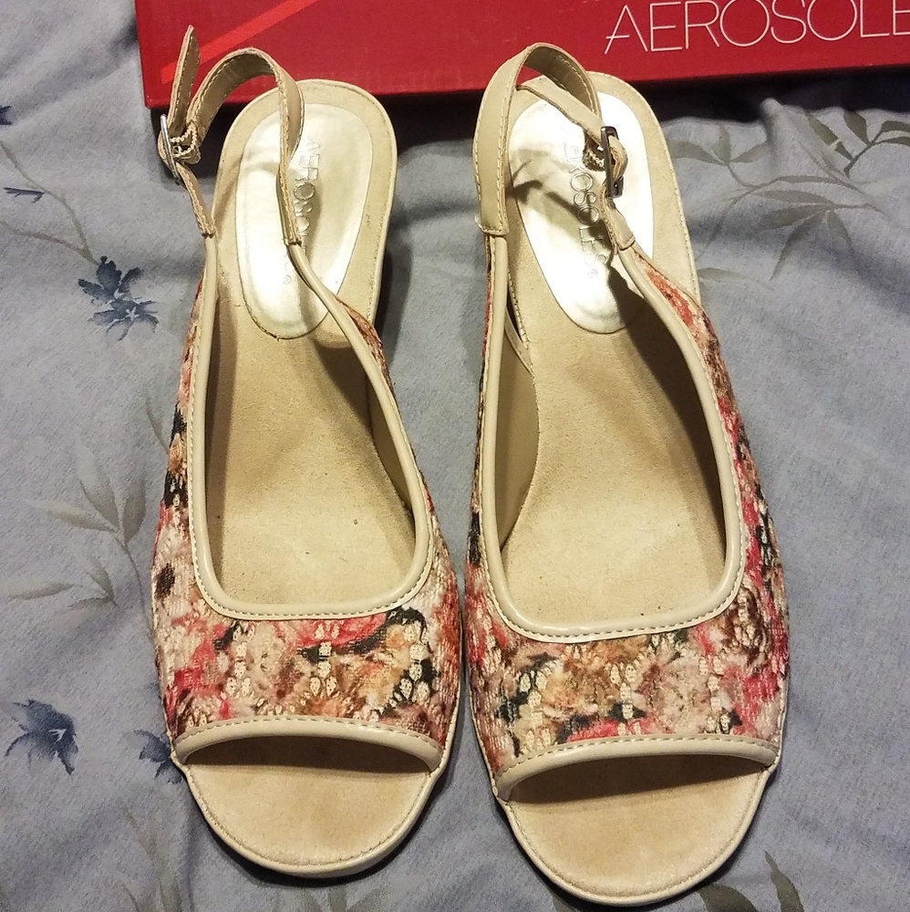 Multi-colored floral sandals